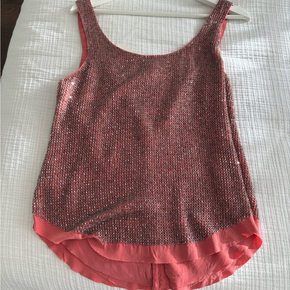 Women's Coral Sleeveless Top